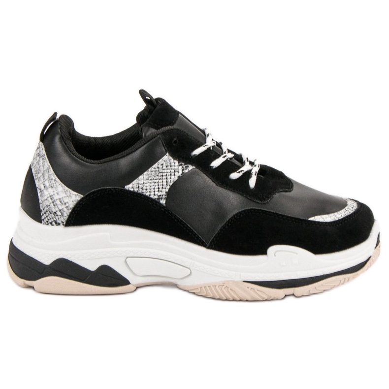 Sneakers Nere Con Fantasia nero