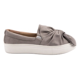 Slippers In Camoscio Con Fiocco VICES grigio