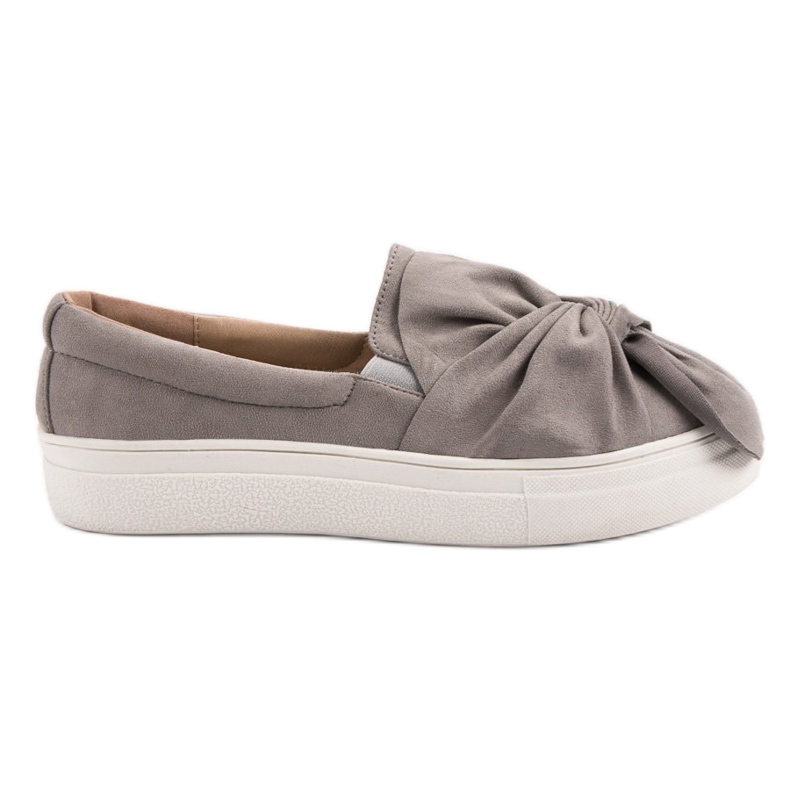 Slippers In Camoscio Con Fiocco VICES grigio