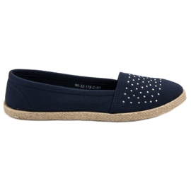 Espadrillas blu navy con cristalli