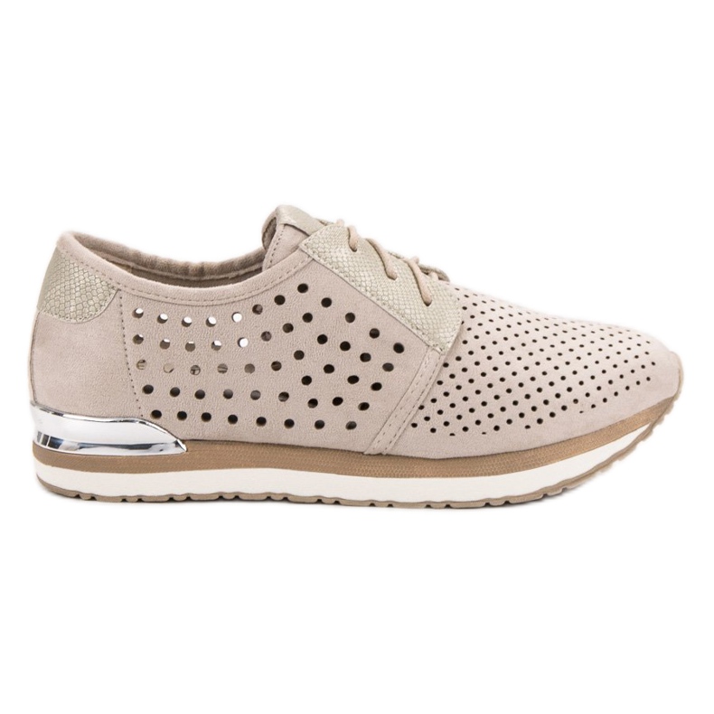Aclys Scarpe brogue beige traforate marrone giallo