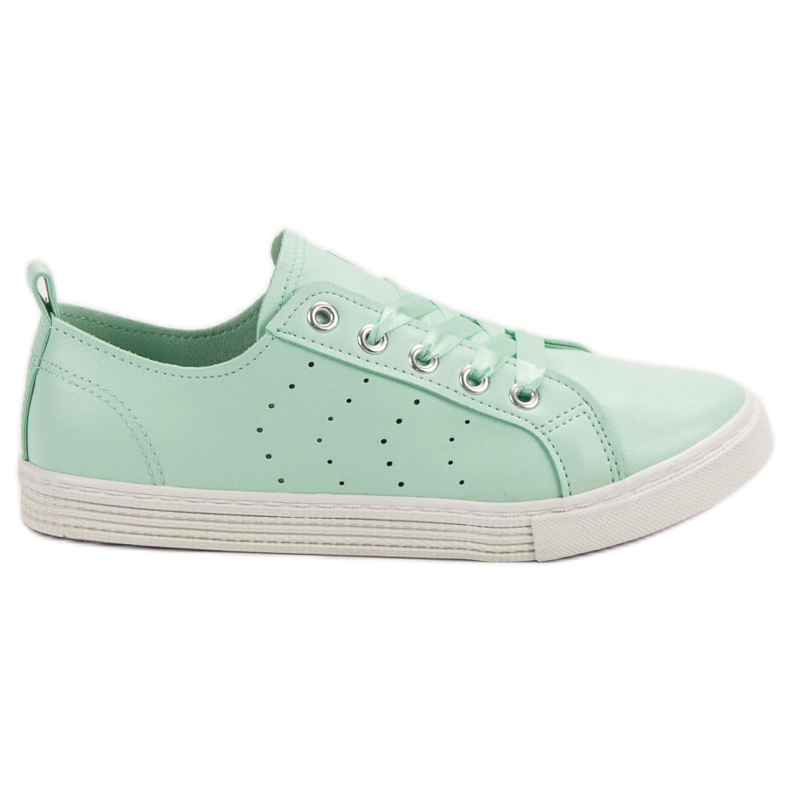 Kylie Scarpe da ginnastica color menta legate con un nastro verde