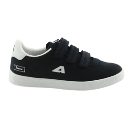 Scarpe sportive inserto in pelle American Club BS06 bianco blu navy