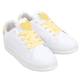 Sneakers da donna bianche e gialle H99-36 Yellow bianco giallo