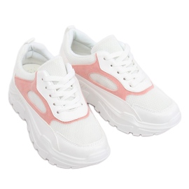 Scarpe sportive bianche e rosa PP-37 WHITE/ROSA bianco
