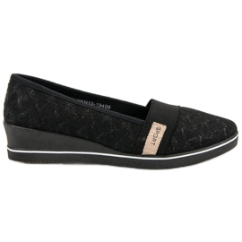 VINCEZA ballerine in tessuto nero