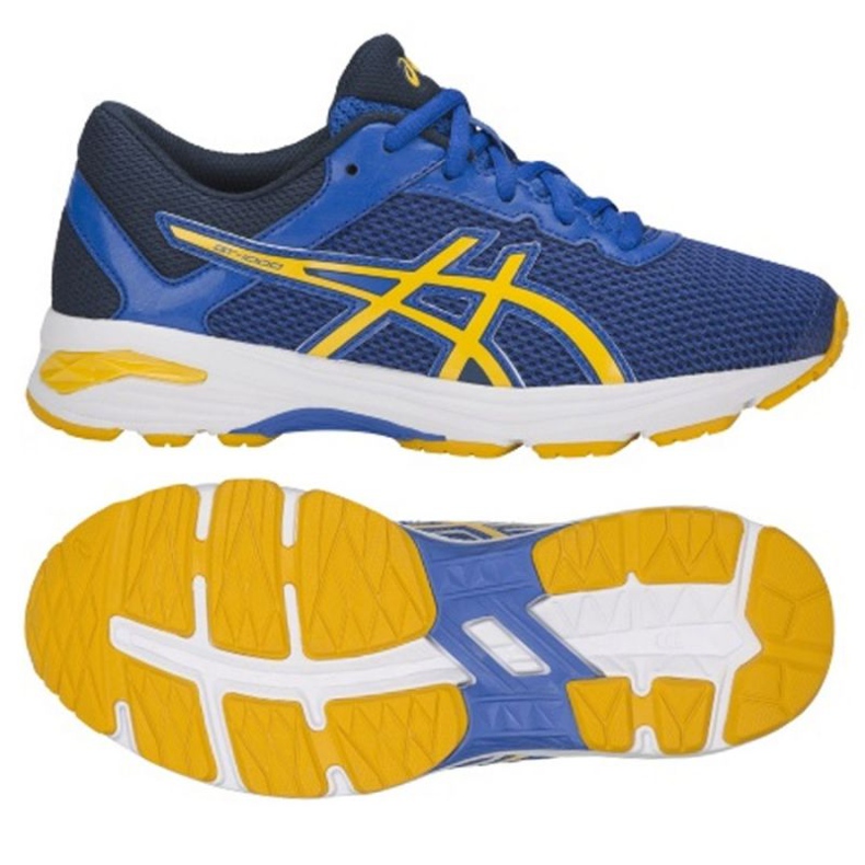 Scarpe da corsa Asics Gt 1000 6 Gs W C740N-4504 blu giallo blu navy