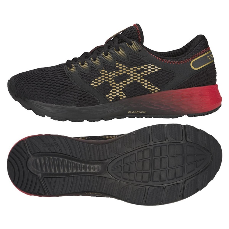 Scarpe da corsa Asics RoadHawk Ff M 1011A590-001 nero rosso giallo