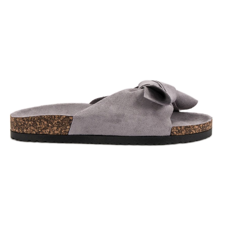 VINCEZA Ciabatte Con Fiocco grigio