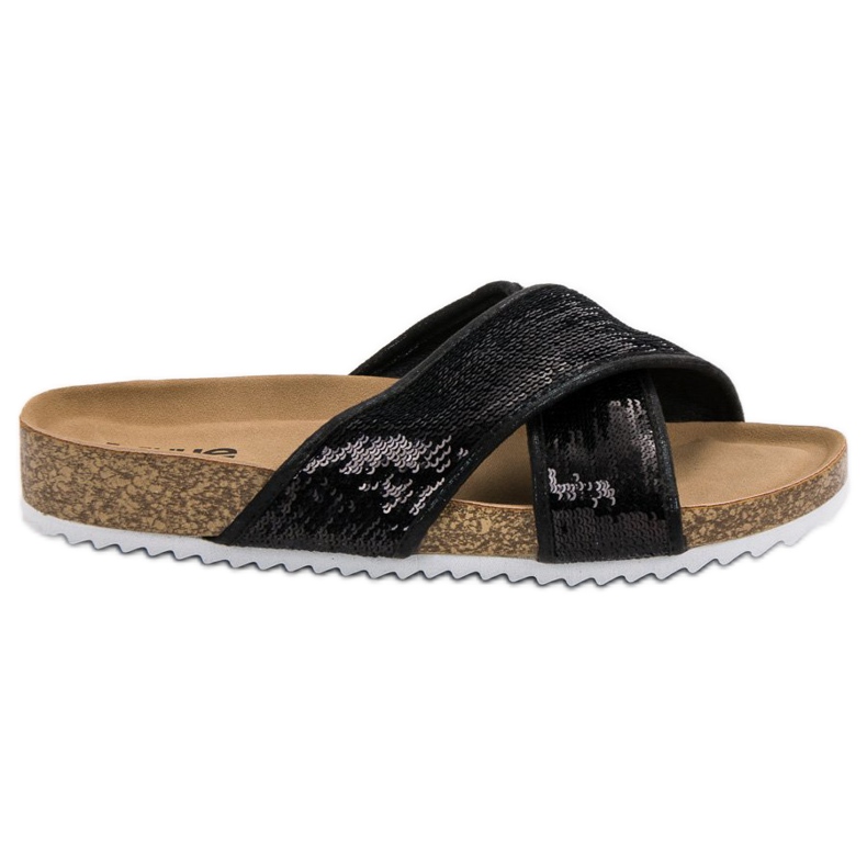 Kylie Pantofole Nere Con Paillettes nero