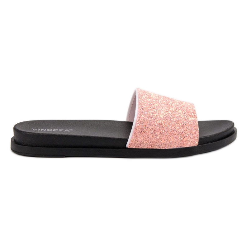 Pantofole glitterate VINCEZA alla moda rosa
