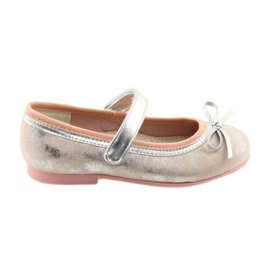 Ballerine décolleté con fiocco American Club GC18 grigio rosa