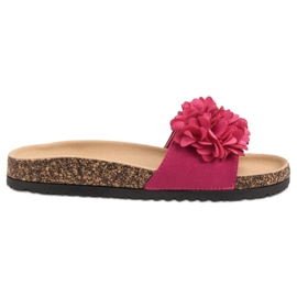 VINCEZA ciabatte con fiori rosa