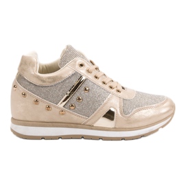 Cm Paris Sneakers Dorate Con Strass d'oro