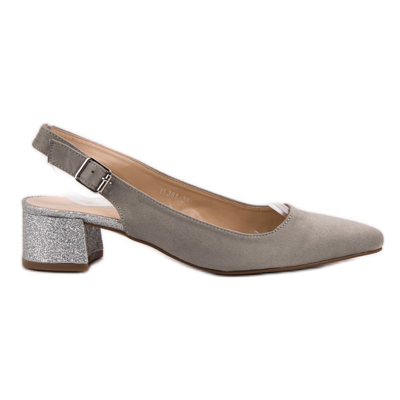 Weide Décolleté Con Tacco Glitter grigio