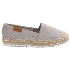 Espadrillas in pelle scamosciata grigie grigio