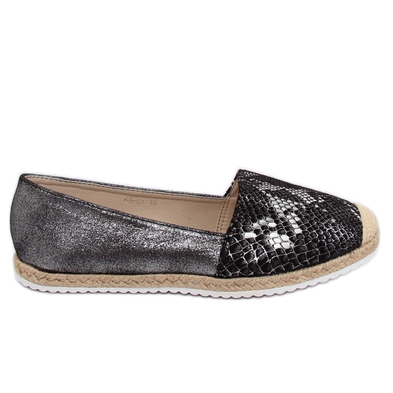 Espadrillas in pelle di serpente nere 68-64 Black nero