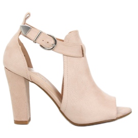 Décolleté con dito aperto beige 368-2 Bianco