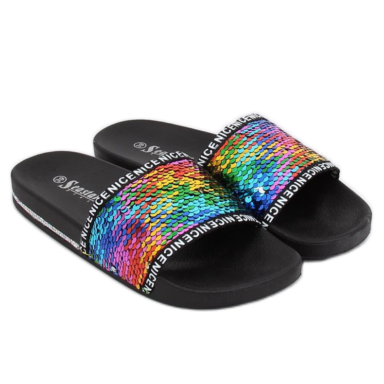 Pantofole multicolori BG50 Mix Color con paillettes multicolore