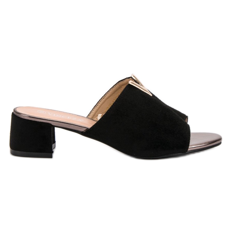 Pantofole VINCEZA in camoscio nero