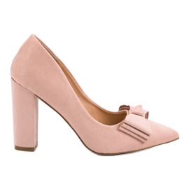 Seastar Décolleté In Pelle Scamosciata Con Fiocco rosa