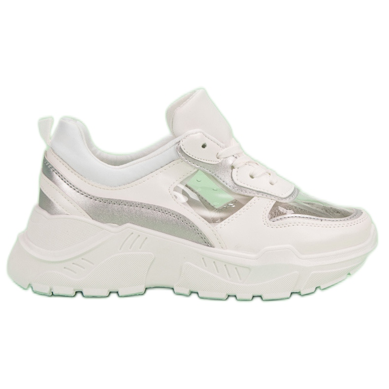 Sneakers Trasparenti Sulla Piattaforma bianca