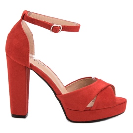 Seastar Comodi sandali con tacco alto rosso