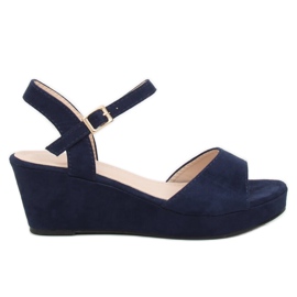 Sandali su una zeppa bassa blu K-7 DK.BLUE blu navy