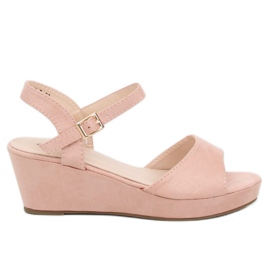 Sandali rosa su una zeppa bassa rosa K-7 Pink