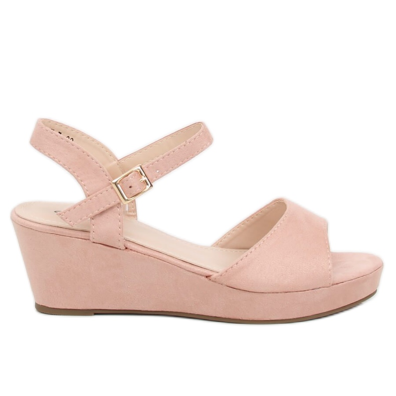 Sandali rosa su una zeppa bassa rosa K-7 Pink