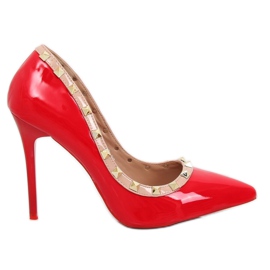 Décolleté con tacco a spillo Valentina red LL-76P Red rosso