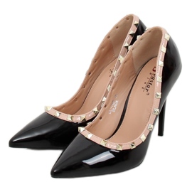 Décolleté con tacco a spillo Valentina black LL-76P Black nero