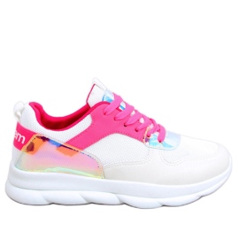 Scarpe sportive bianche e rosa BL157 Rose Red bianca