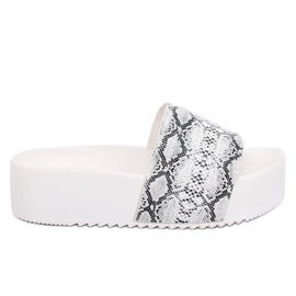 Bianco N-32 Pantofole con suola alta White Snake