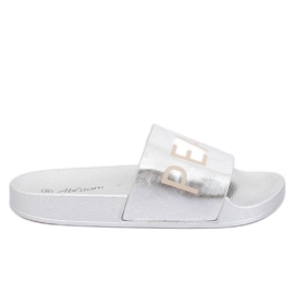 Ciabatte metalliche argento WL169 Argento grigio