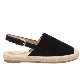 Espadrillas nere con tacco aperto nere HH-119 Black nero
