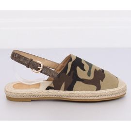 Espadrillas con tacco aperto camo HH-119 Camouflage verde