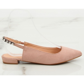 Ballerina con tacco aperto rosa LS5028 Beige II-GAT