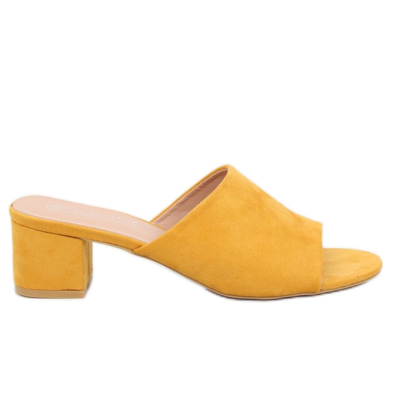 Sandali gialli con tacco alto QL-89 Yellow giallo