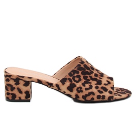 Leopardo con tacco alto QL-89 Leopard marrone