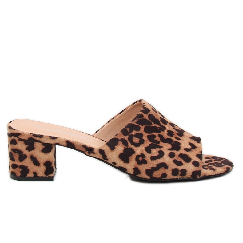 Leopardo con tacco alto QL-89 Leopard marrone