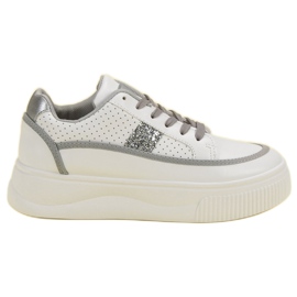Creepers bianche con glitter bianco