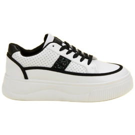 Creepers bianche con glitter bianca