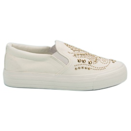 J. Star Slipons Bianchi Con Strass bianco