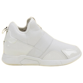 Sneakers slip-on con zeppa bianca