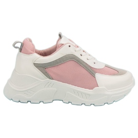 Scarpe sportive da donna bianca rosa