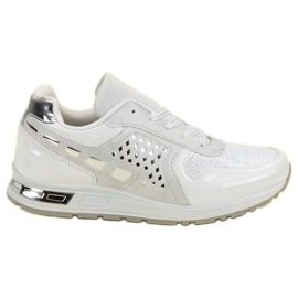 Scarpe sportive con paillettes bianca