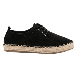 Ideal Shoes Espadrillas con lacci nero