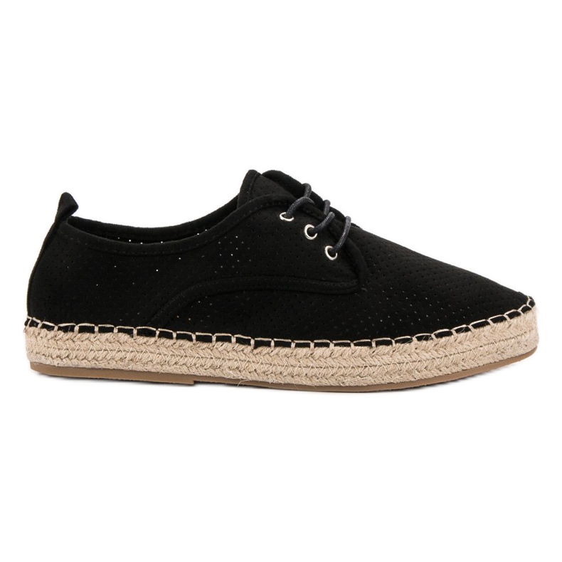 Ideal Shoes Espadrillas con lacci nero