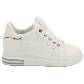 Sneakers bianche con zeppa bianco